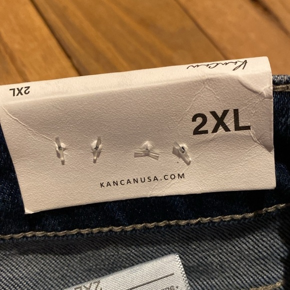 Kancan Sunny Denim Cuffed Roll Hem High Rise Jean Shorts Sz 2XL - Picture 4 of 7